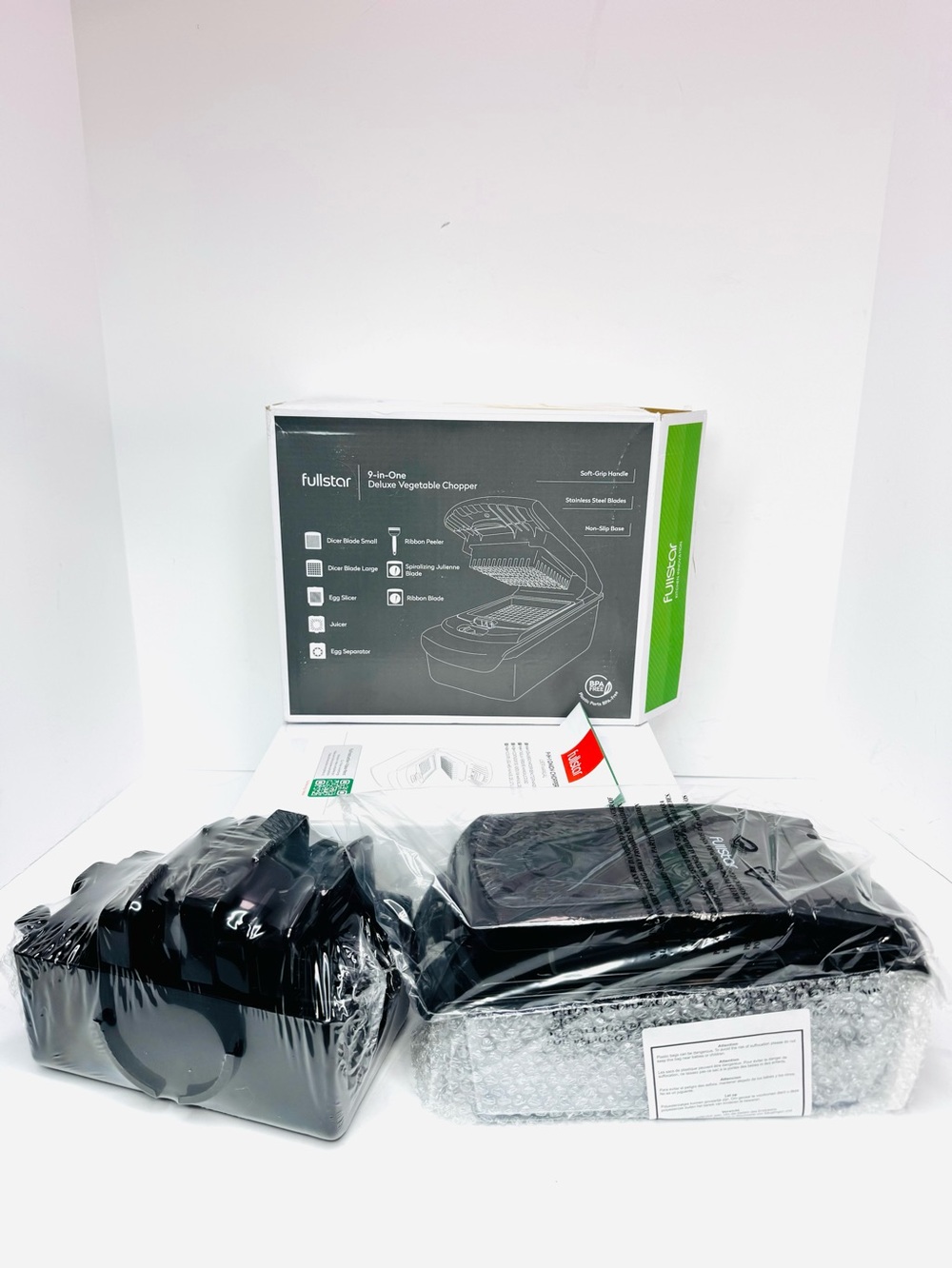 Fullstar 9-in-1 Deluxe Vegetable Chopper Black Mandoline Slicer New (open Box)
